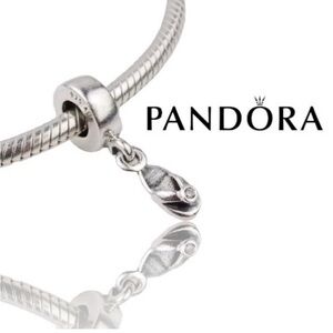 Pandora Flip Flop Sterling Silver Dangle Charm with Cubic Zirconia, Retired
